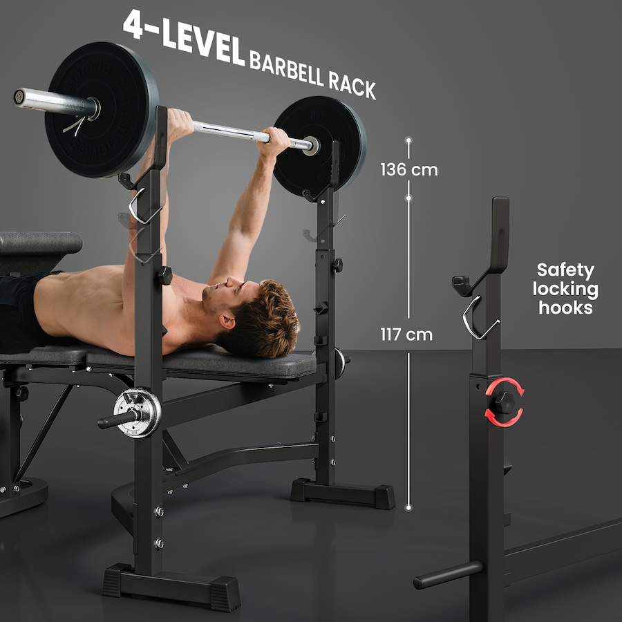 Image 962567_ALTMORE4.jpg, Product 962-567 / Price $239.99, Soozier Multifunction Weight Bench w/ Squat Rack, Adjustable Olympic Bench from Soozier on TSC.ca's Health & Fitness department