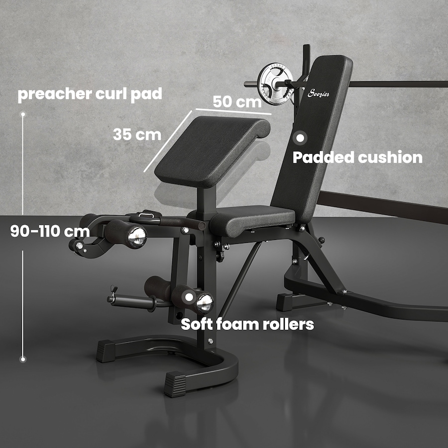 Image 962567_ALTMORE7.jpg, Product 962-567 / Price $239.99, Soozier Multifunction Weight Bench w/ Squat Rack, Adjustable Olympic Bench from Soozier on TSC.ca's Health & Fitness department