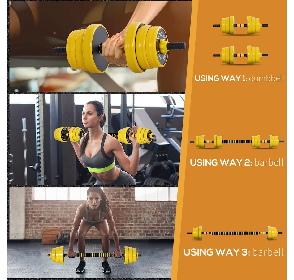 Image 962569_ALTMORE4.jpg, Product 962-569 / Price $69.99, Soozier 44lbs Dumbbell & Barbell Adjustable Ergonomic Set Home Gym Exercise from Soozier on TSC.ca's Health & Fitness department