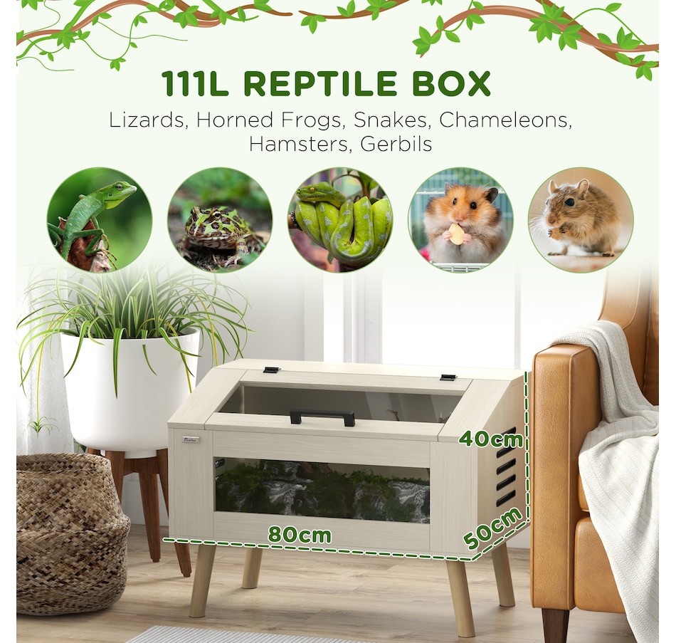 Image 962571_ALTMORE3.jpg, Product 962-571 / Price $119.99, PawHut Reptile Terrarium, 29 Gallon Reptile Tank w/ Ventilations, Windows from PawHut on TSC.ca's Home & Garden department