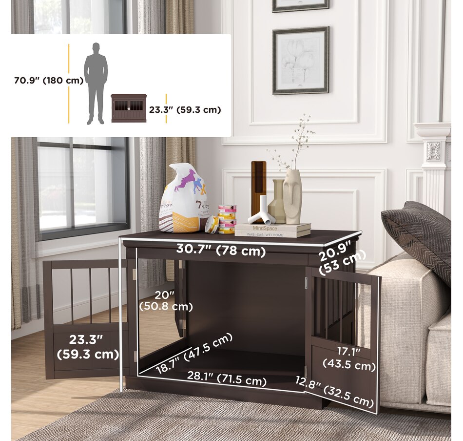 Image 962580_ALTMORE2.jpg, Product 962-580 / Price $136.99, PawHut 31" Dog Crate Furniture End Table with Three Doors for Small Dogs from PawHut on TSC.ca's Home & Garden department