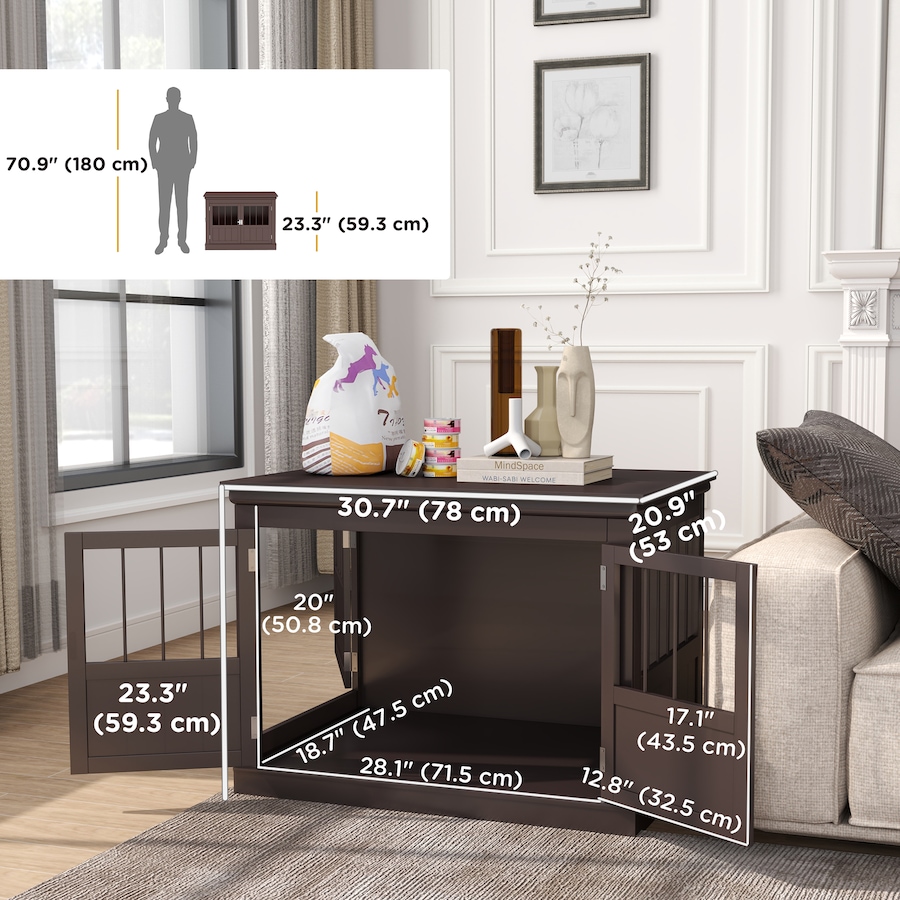 Image 962580_ALTMORE2.jpg, Product 962-580 / Price $109.99, PawHut 31" Dog Crate Furniture End Table with Three Doors for Small Dogs from PawHut on TSC.ca's Home & Garden department