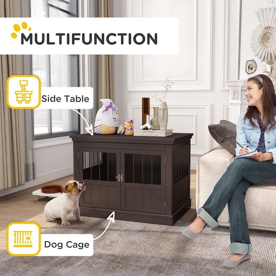 Image 962580_ALTMORE3.jpg, Product 962-580 / Price $109.99, PawHut 31" Dog Crate Furniture End Table with Three Doors for Small Dogs from PawHut on TSC.ca's Home & Garden department