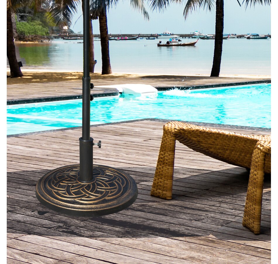 Image 964262_ALTMORE1.jpg, Product 964-262 / Price $59.99, Outsunny 25 lb Patio Umbrella Base Market Umbrella Base Stand Bronze from Outsunny on TSC.ca's Home & Garden department