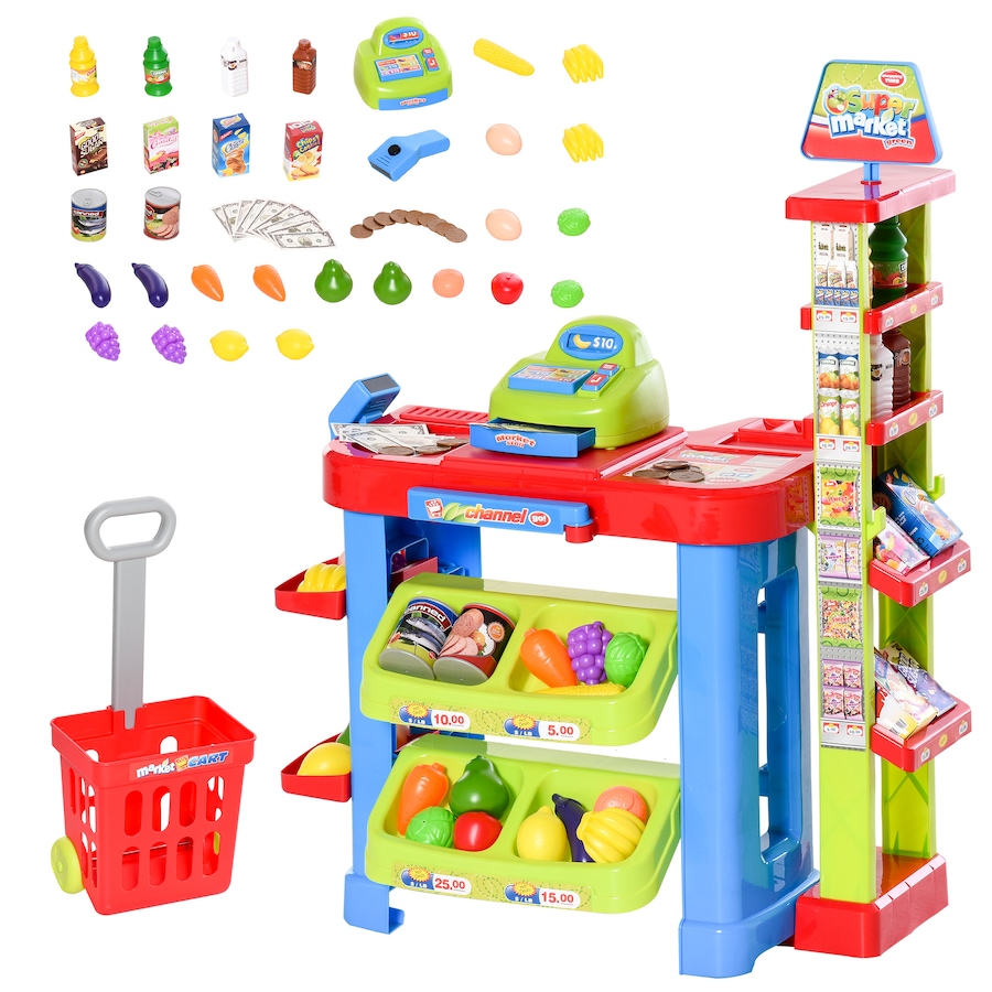 Image 964273.jpg, Product 964-273 / Price $62.99, Qaba Supermarket Playset Cash Register Toy for Kids Pretend Play Toy from Qaba on TSC.ca's Toys & Hobbies department
