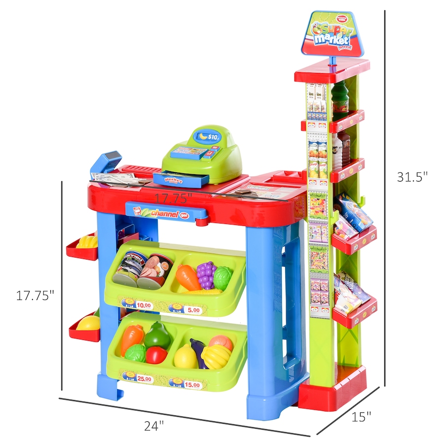Image 964273_ALTMORE3.jpg, Product 964-273 / Price $62.99, Qaba Supermarket Playset Cash Register Toy for Kids Pretend Play Toy from Qaba on TSC.ca's Toys & Hobbies department