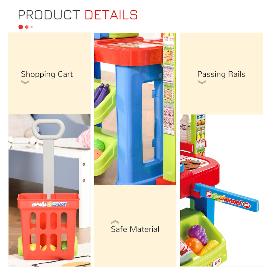 Image 964273_ALTMORE4.jpg, Product 964-273 / Price $62.99, Qaba Supermarket Playset Cash Register Toy for Kids Pretend Play Toy from Qaba on TSC.ca's Toys & Hobbies department