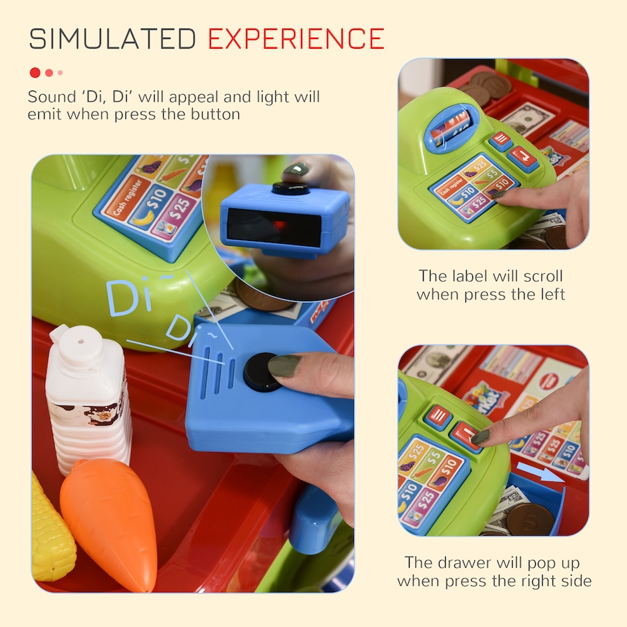 Image 964273_ALTMORE7.jpg, Product 964-273 / Price $62.99, Qaba Supermarket Playset Cash Register Toy for Kids Pretend Play Toy from Qaba on TSC.ca's Toys & Hobbies department