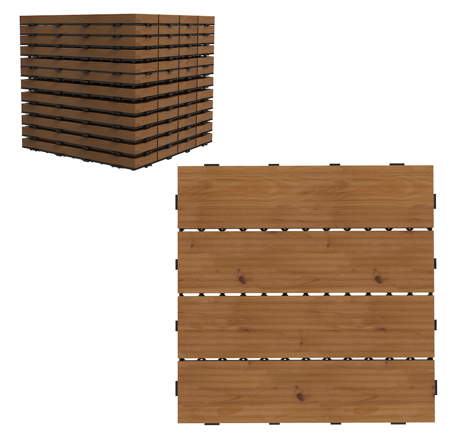 Image 964280.jpg, Product 964-280 / Price $66.99, Outsunny 12 Pcs Wooden Interlocking Decking Tiles from Outsunny on TSC.ca's department