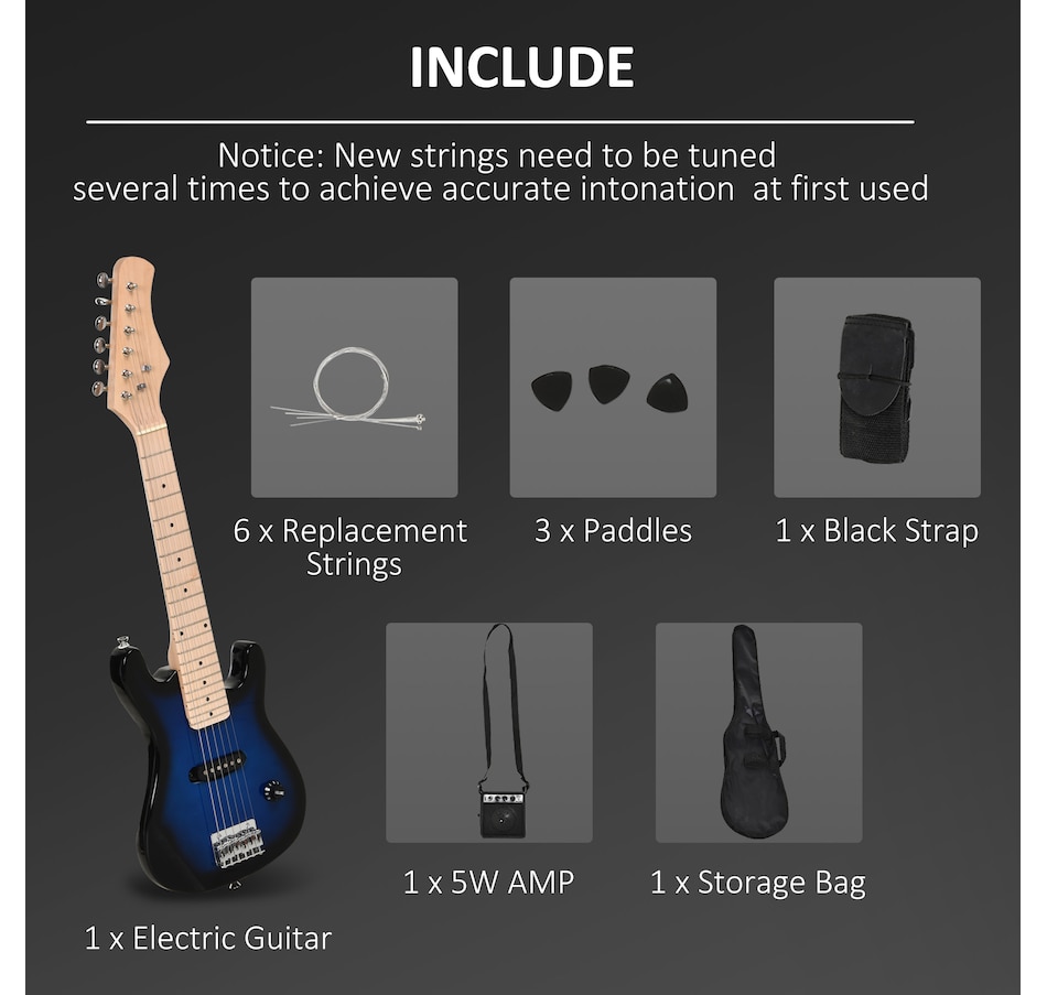 Image 964291_ALTMORE3.jpg, Product 964-291 / Price $99.99, HOMCOM 30" Electric Guitar with Amp for Beginners, Storage Bag from HOMCOM on TSC.ca's Toys & Hobbies department