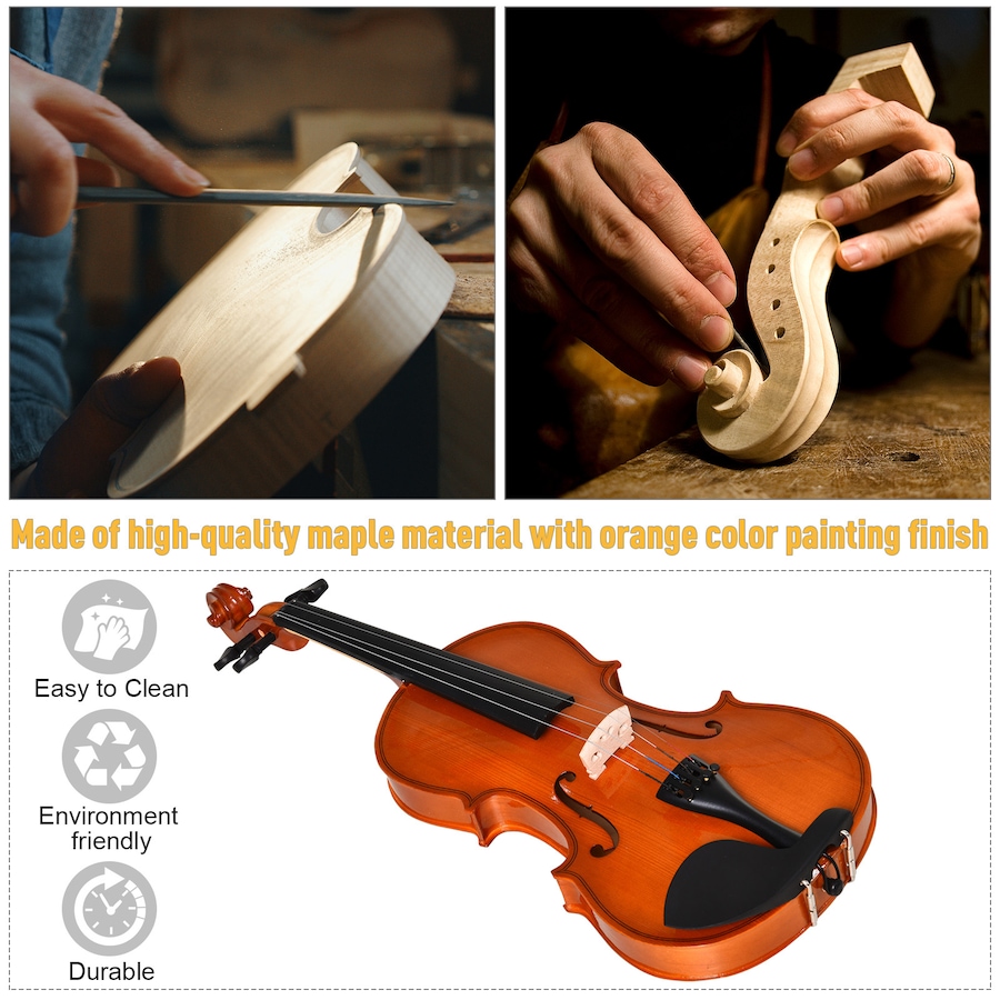 Image 964292_ALTMORE6.jpg, Product 964-292 / Price $72.99, Soozier 4/4 Violin Maple Wood Full Set of Accessories Storage Box from Soozier on TSC.ca's Toys & Hobbies department