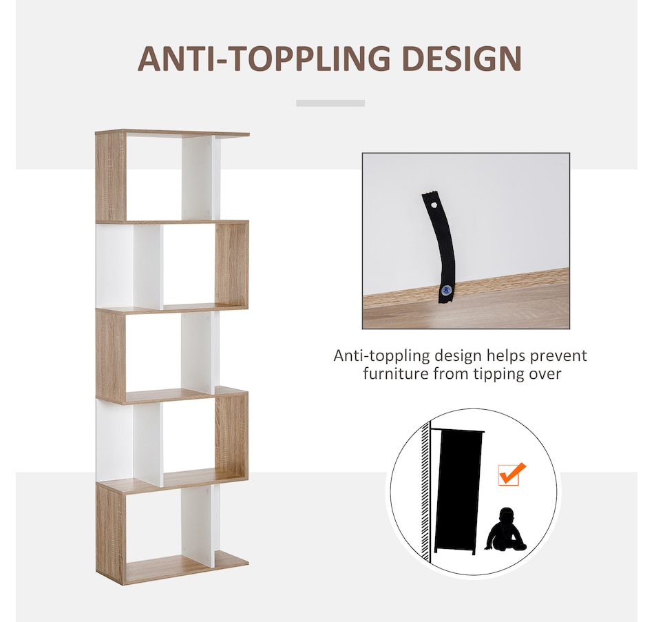 Image 964294_ALTMORE5.jpg, Product 964-294 / Price $119.99 - $122.99, HOMCOM Bookcase 5-Tier Display Storage Shelf Room Divider Home Office from HOMCOM on TSC.ca's department