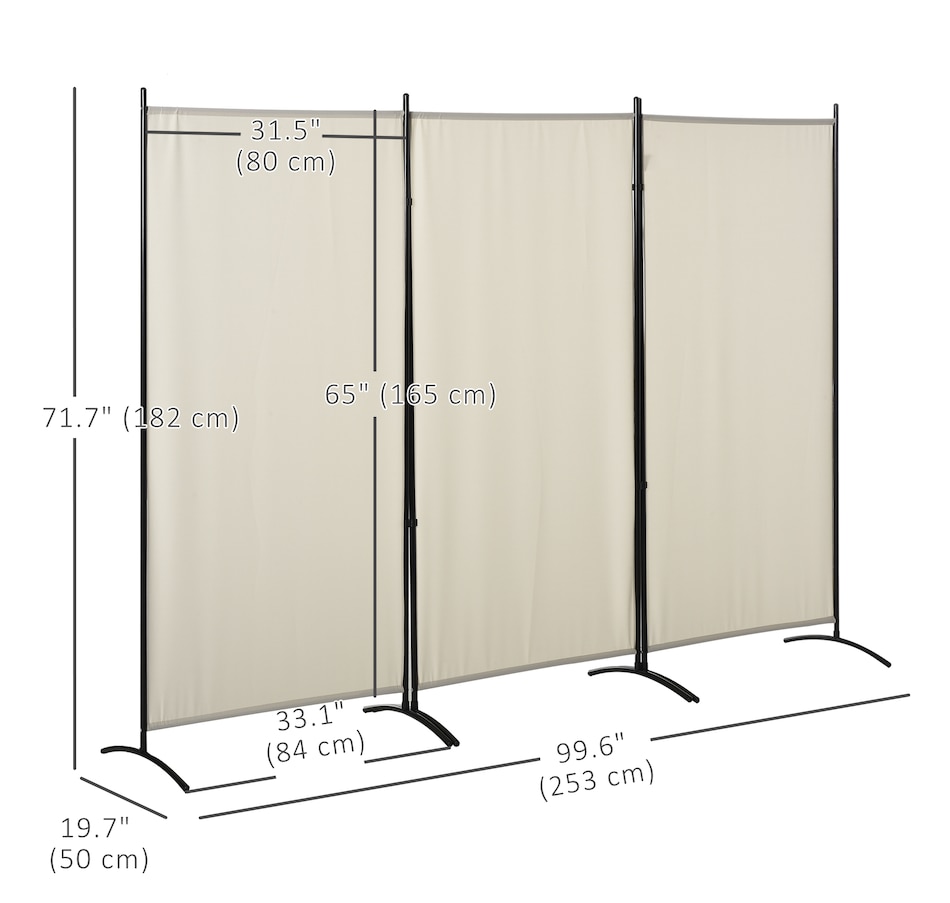 Image 964299_ALTMORE2.jpg, Product 964-299 / Price $80.99, HOMCOM 6' 3 Panel Room Divider, Double Hinged Privacy Screen, Beige from HOMCOM on TSC.ca's Home & Garden department