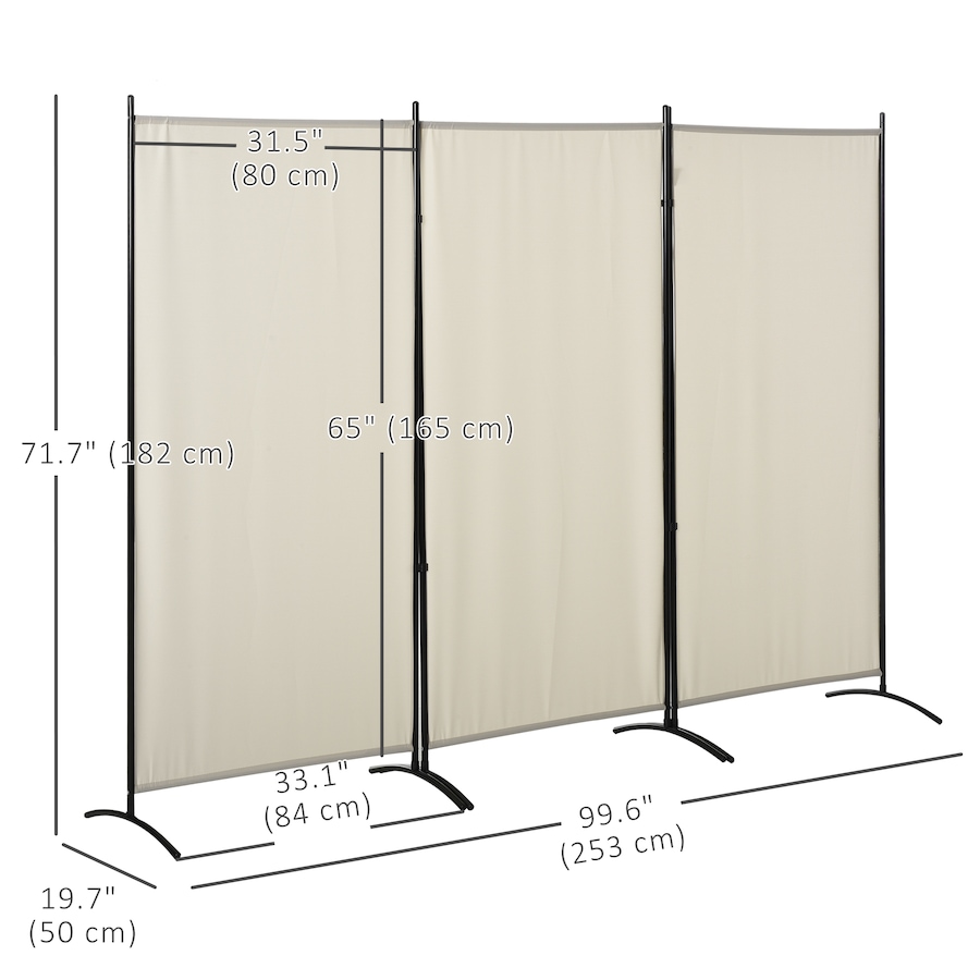 Image 964299_ALTMORE2.jpg, Product 964-299 / Price $80.99, HOMCOM 6' 3 Panel Room Divider, Double Hinged Privacy Screen, Beige from HOMCOM on TSC.ca's Home & Garden department