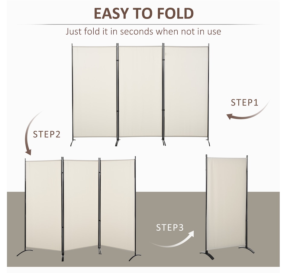 Image 964299_ALTMORE4.jpg, Product 964-299 / Price $80.99, HOMCOM 6' 3 Panel Room Divider, Double Hinged Privacy Screen, Beige from HOMCOM on TSC.ca's Home & Garden department