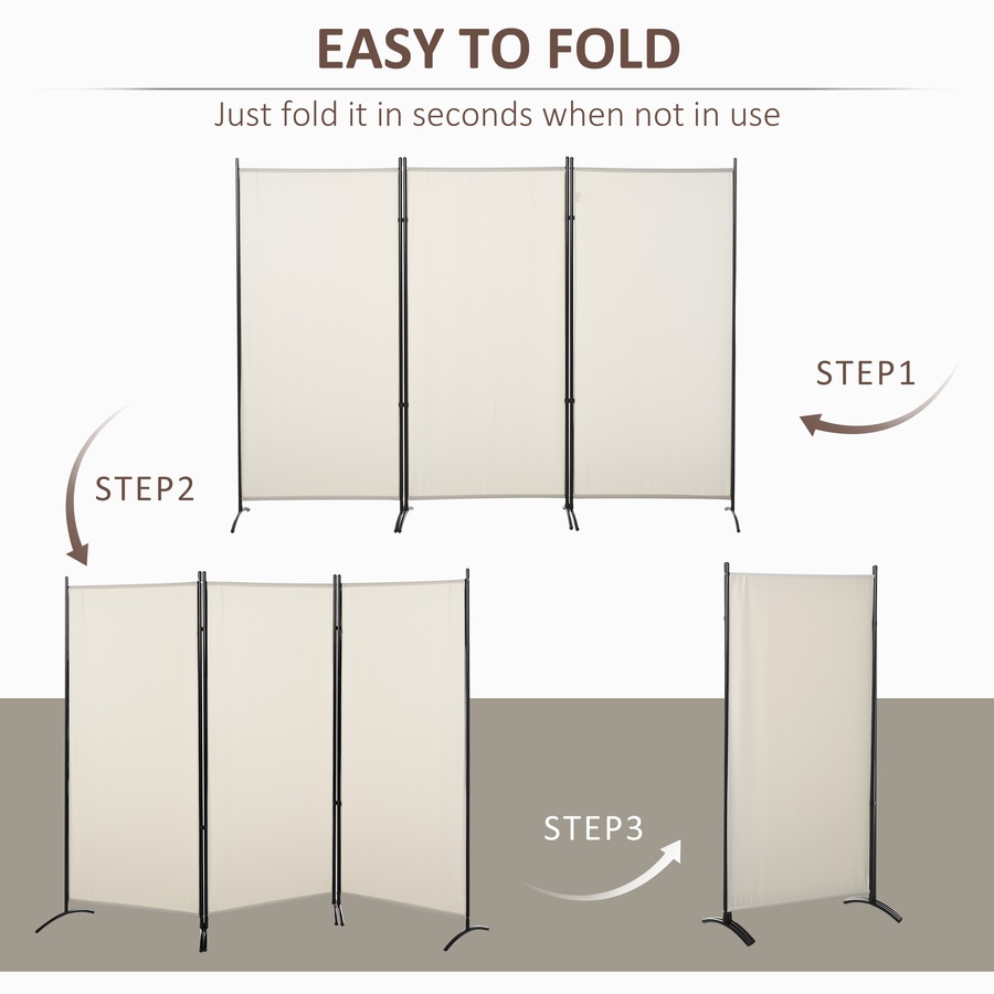 Image 964299_ALTMORE4.jpg, Product 964-299 / Price $80.99, HOMCOM 6' 3 Panel Room Divider, Double Hinged Privacy Screen, Beige from HOMCOM on TSC.ca's Home & Garden department