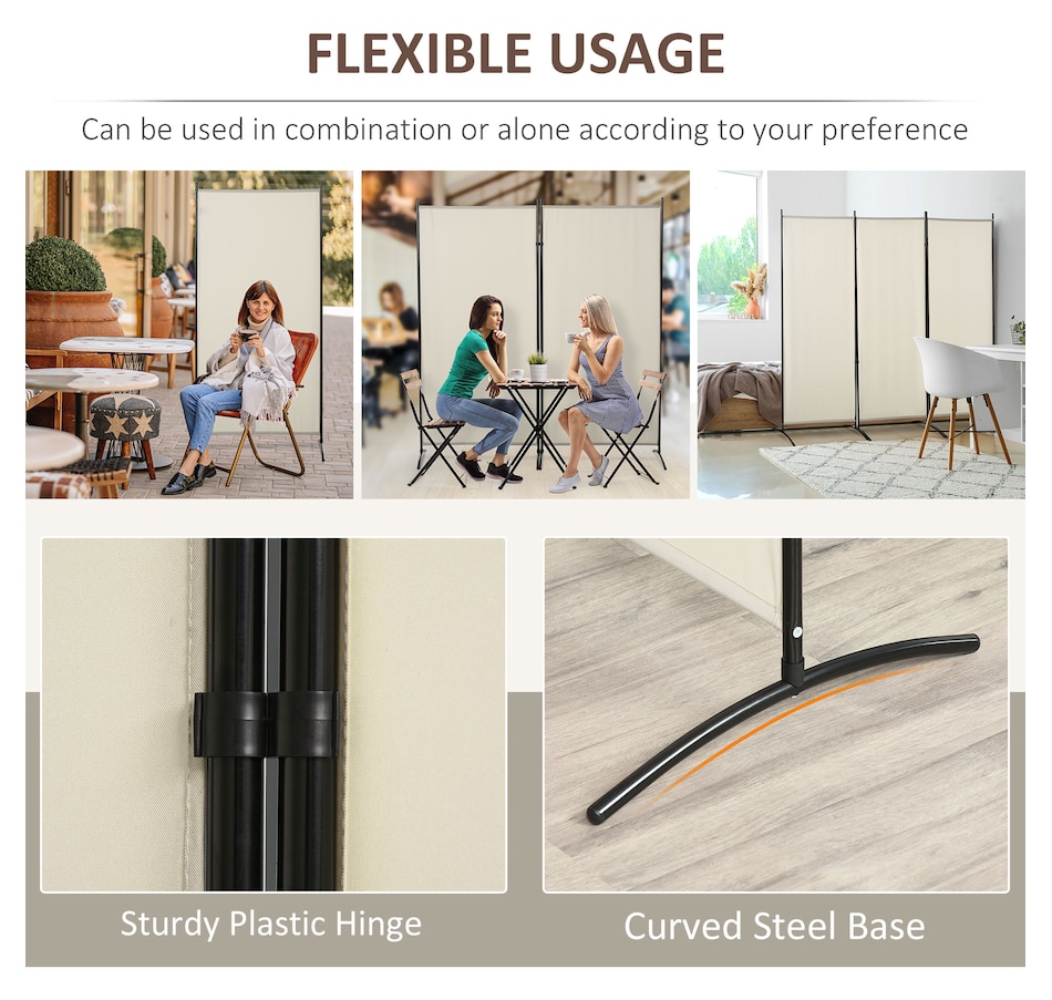 Image 964299_ALTMORE5.jpg, Product 964-299 / Price $80.99, HOMCOM 6' 3 Panel Room Divider, Double Hinged Privacy Screen, Beige from HOMCOM on TSC.ca's Home & Garden department