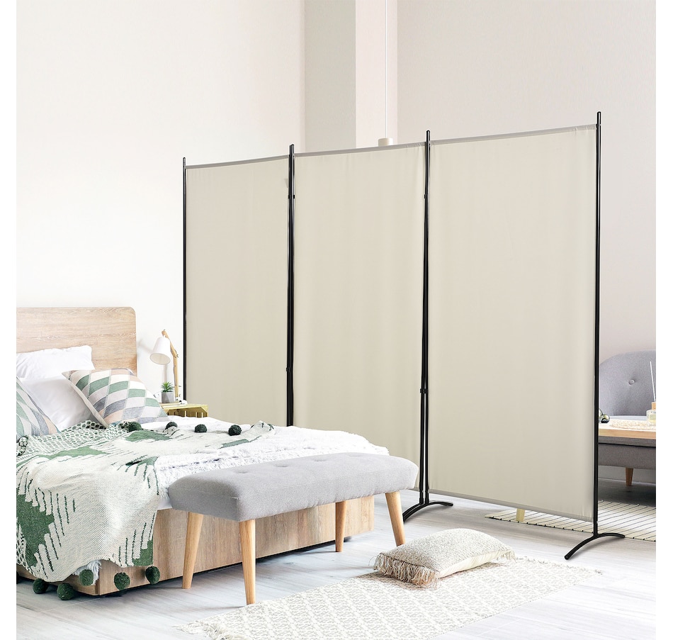 Image 964299_ALTMORE8.jpg, Product 964-299 / Price $80.99, HOMCOM 6' 3 Panel Room Divider, Double Hinged Privacy Screen, Beige from HOMCOM on TSC.ca's Home & Garden department