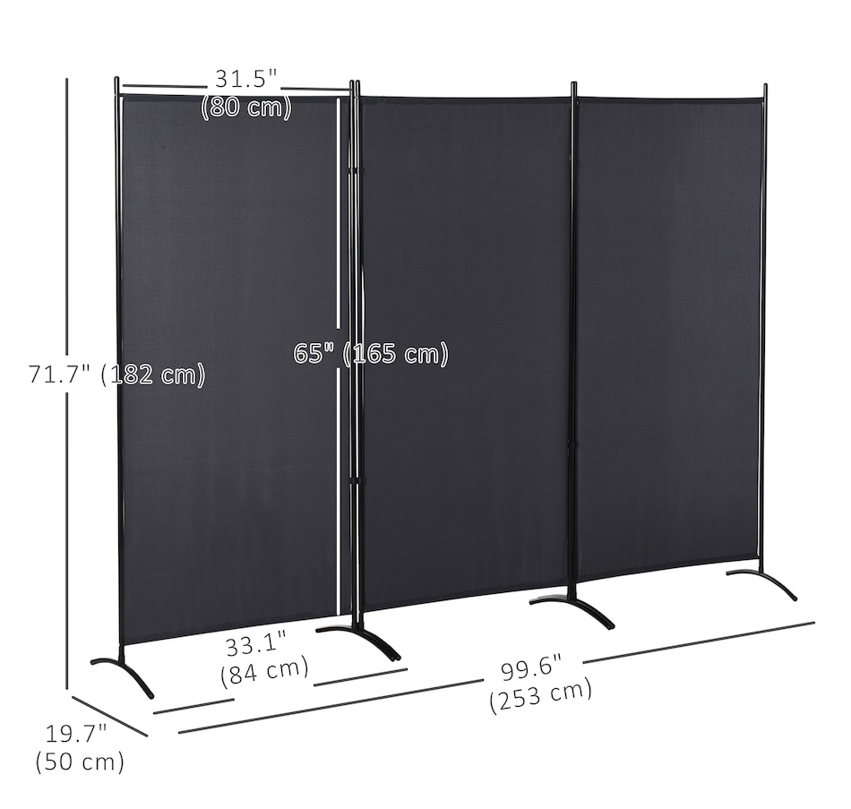 Image 964301_ALTMORE2.jpg, Product 964-301 / Price $84.99, HOMCOM 6' 3 Panel Room Divider, Double Hinged Privacy Screen, Grey from HOMCOM on TSC.ca's Home & Garden department