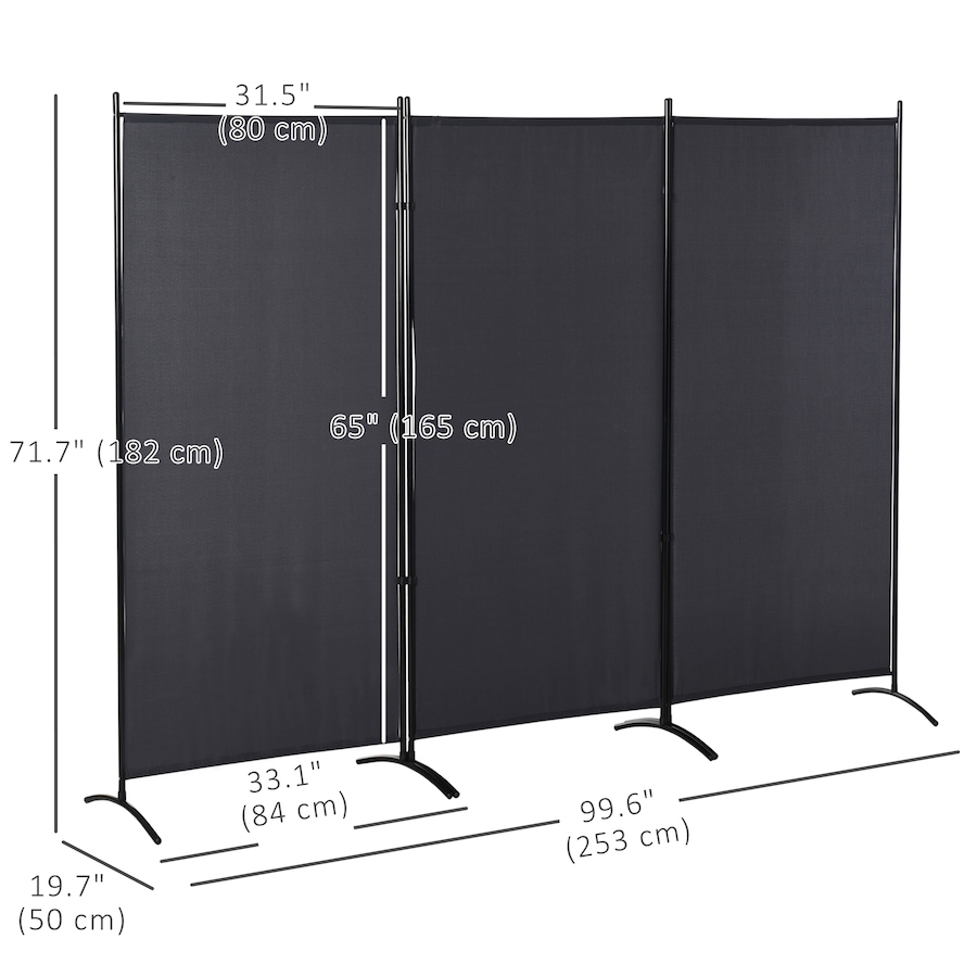 Image 964301_ALTMORE2.jpg, Product 964-301 / Price $84.91, HOMCOM 6' 3 Panel Room Divider, Double Hinged Privacy Screen, Grey from HOMCOM on TSC.ca's Home & Garden department