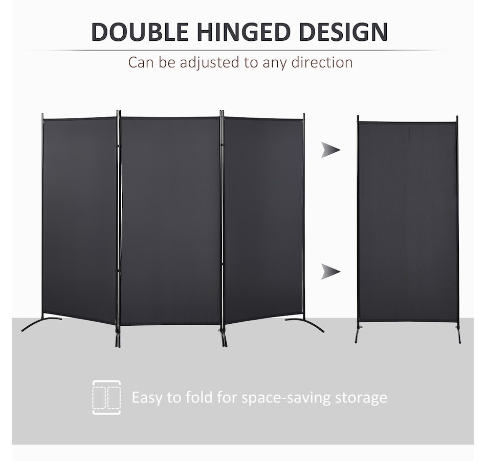 Image 964301_ALTMORE3.jpg, Product 964-301 / Price $84.99, HOMCOM 6' 3 Panel Room Divider, Double Hinged Privacy Screen, Grey from HOMCOM on TSC.ca's Home & Garden department