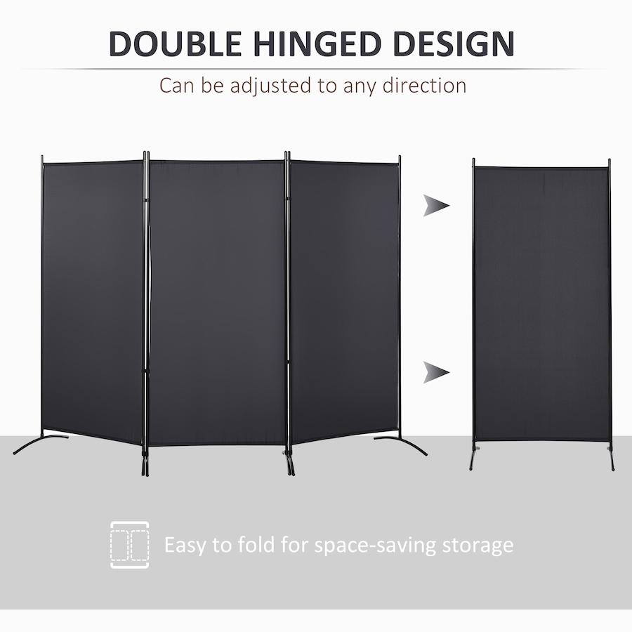 Image 964301_ALTMORE3.jpg, Product 964-301 / Price $84.91, HOMCOM 6' 3 Panel Room Divider, Double Hinged Privacy Screen, Grey from HOMCOM on TSC.ca's Home & Garden department