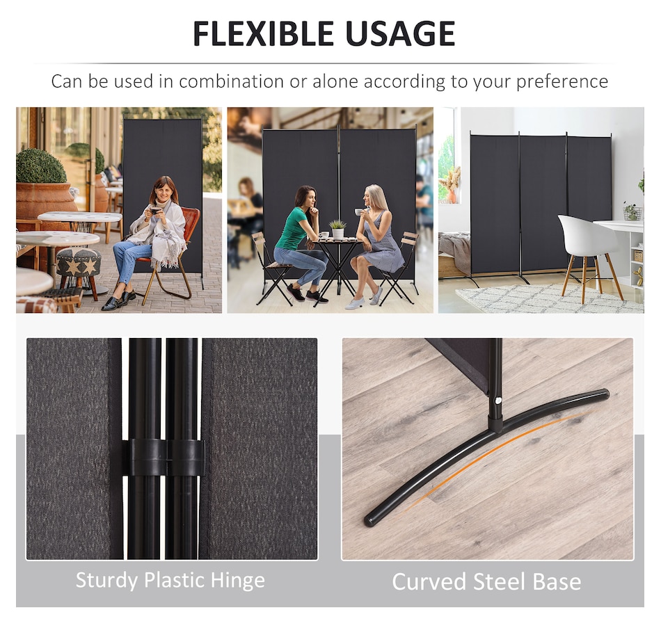 Image 964301_ALTMORE5.jpg, Product 964-301 / Price $84.99, HOMCOM 6' 3 Panel Room Divider, Double Hinged Privacy Screen, Grey from HOMCOM on TSC.ca's Home & Garden department