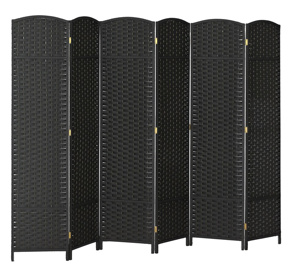 HOMCOM 6-panel Room Divider, 5.6 Ft Tall Folding Privacy Screen, Black