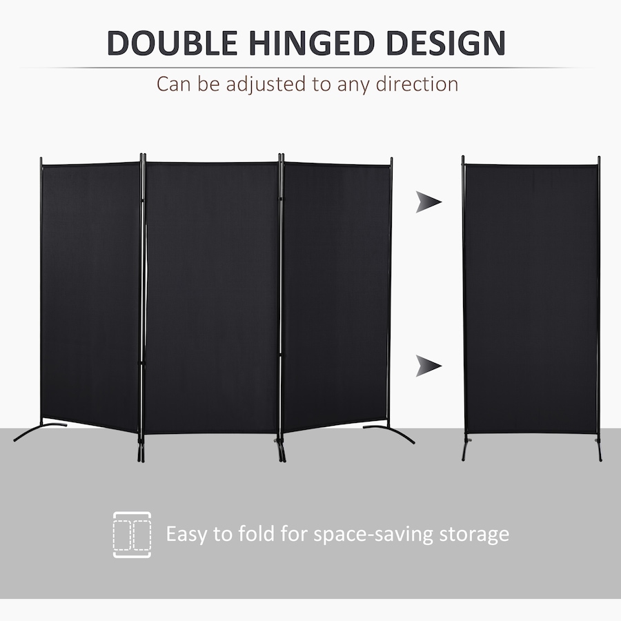 Image 964306_ALTMORE3.jpg, Product 964-306 / Price $84.99, HOMCOM 6' 3 Panel Room Divider, Double Hinged Privacy Screen, Black from HOMCOM on TSC.ca's Home & Garden department