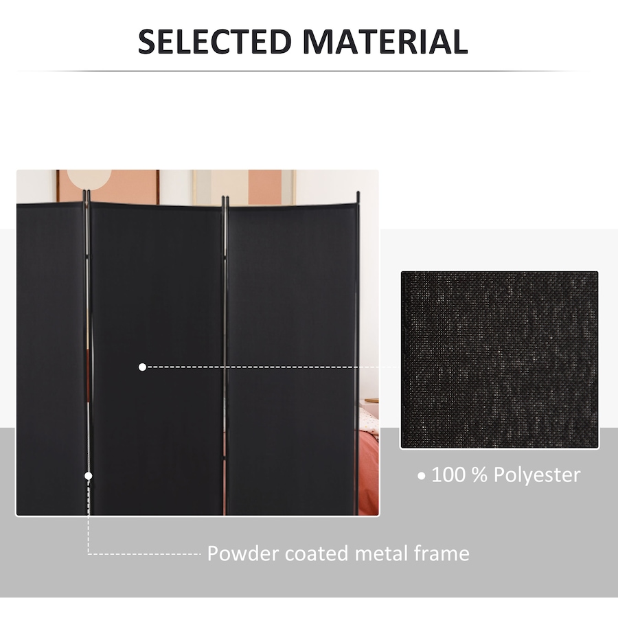 Image 964306_ALTMORE4.jpg, Product 964-306 / Price $84.99, HOMCOM 6' 3 Panel Room Divider, Double Hinged Privacy Screen, Black from HOMCOM on TSC.ca's Home & Garden department