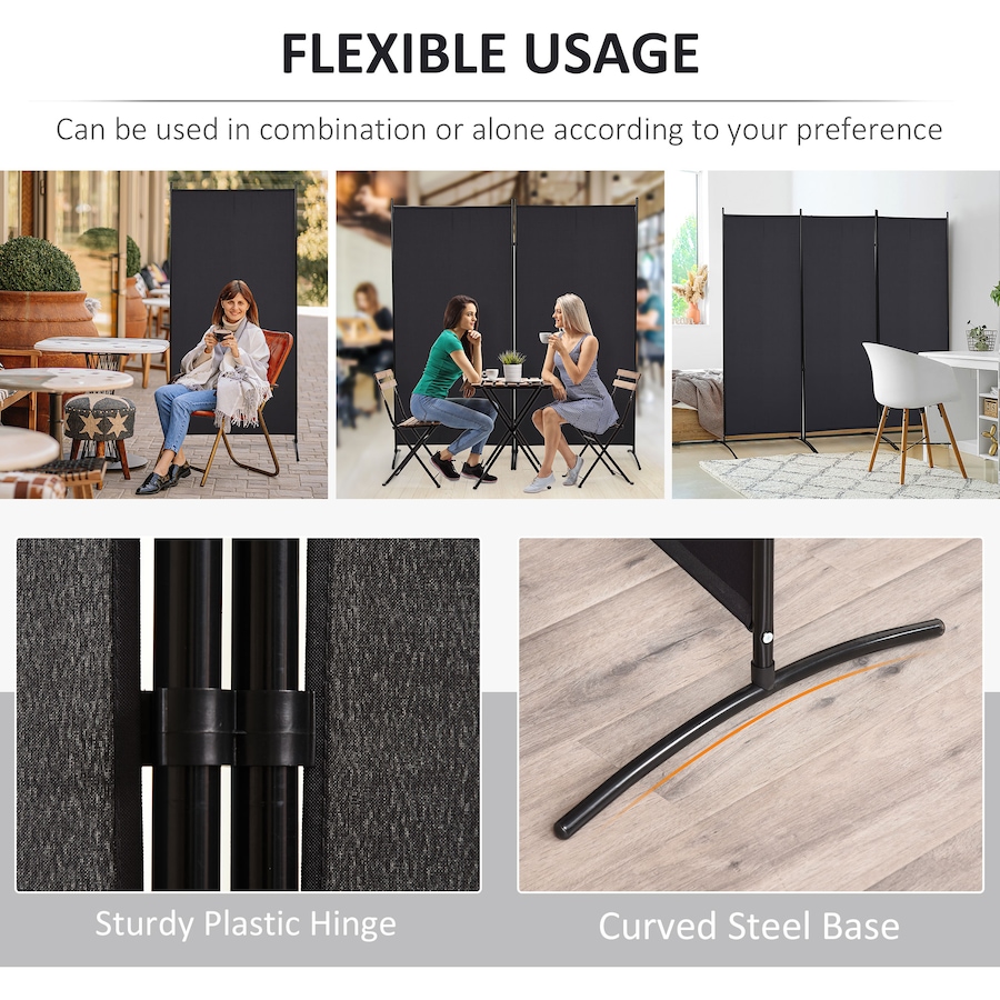 Image 964306_ALTMORE5.jpg, Product 964-306 / Price $84.99, HOMCOM 6' 3 Panel Room Divider, Double Hinged Privacy Screen, Black from HOMCOM on TSC.ca's Home & Garden department