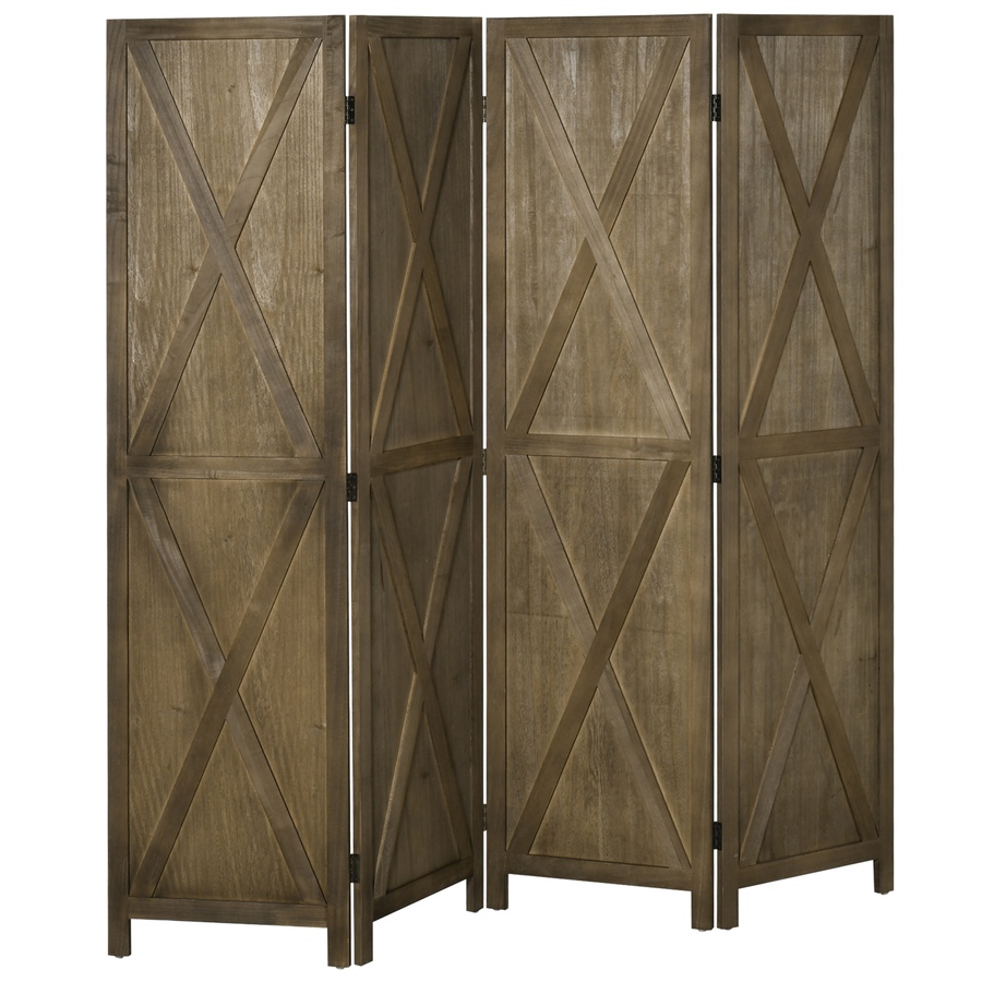 Image 964308.jpg, Product 964-308 / Price $129.99, HOMCOM 4-Panel Privacy Screen with Foldable Design Wood Frame White 5.6FT from HOMCOM on TSC.ca's Home & Garden department