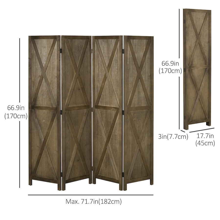Image 964308_ALTMORE2.jpg, Product 964-308 / Price $129.99, HOMCOM 4-Panel Privacy Screen with Foldable Design Wood Frame White 5.6FT from HOMCOM on TSC.ca's Home & Garden department