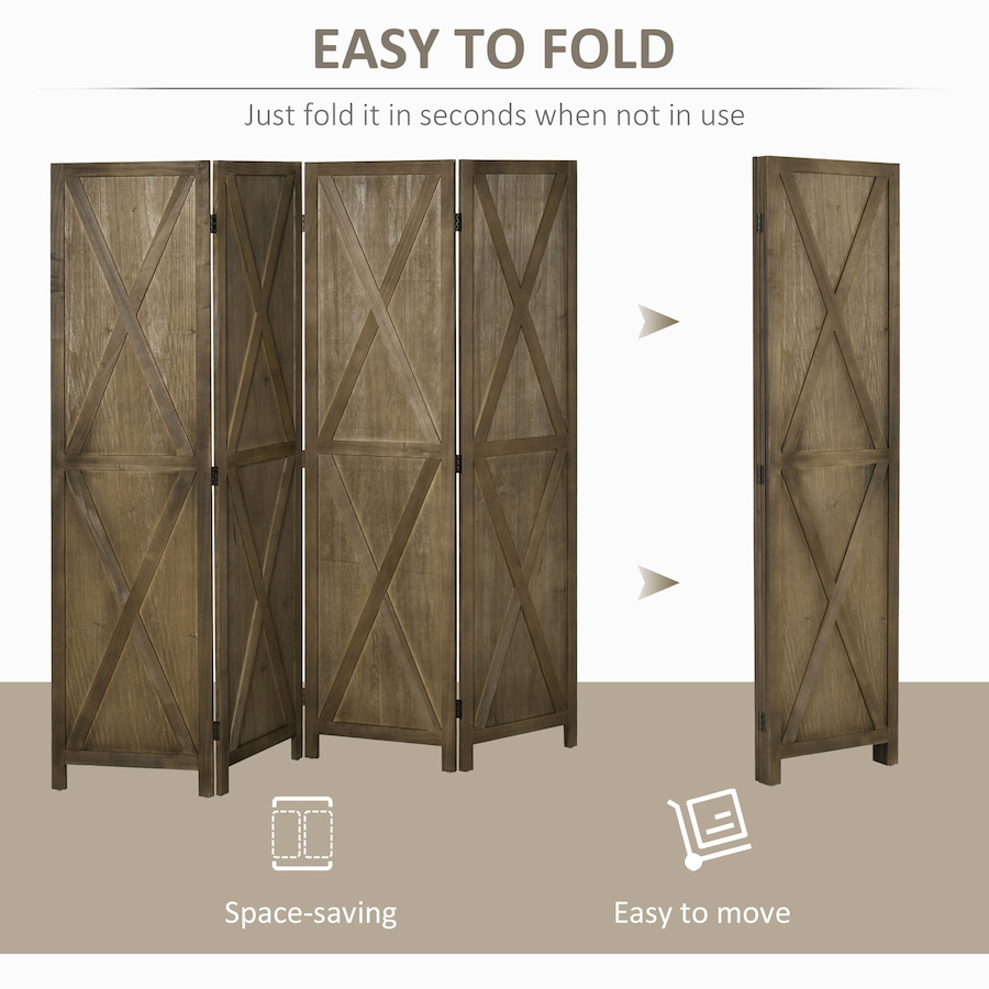 Image 964308_ALTMORE3.jpg, Product 964-308 / Price $129.99, HOMCOM 4-Panel Privacy Screen with Foldable Design Wood Frame White 5.6FT from HOMCOM on TSC.ca's Home & Garden department