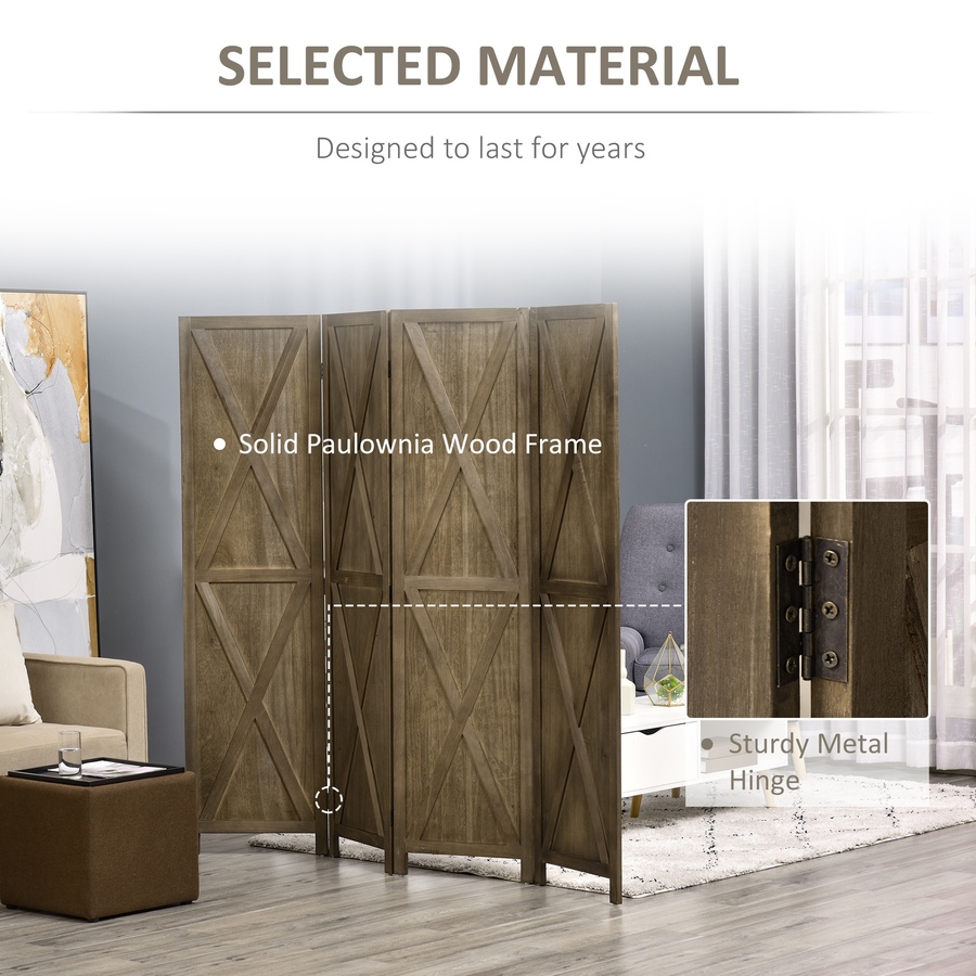 Image 964308_ALTMORE4.jpg, Product 964-308 / Price $129.99, HOMCOM 4-Panel Privacy Screen with Foldable Design Wood Frame White 5.6FT from HOMCOM on TSC.ca's Home & Garden department