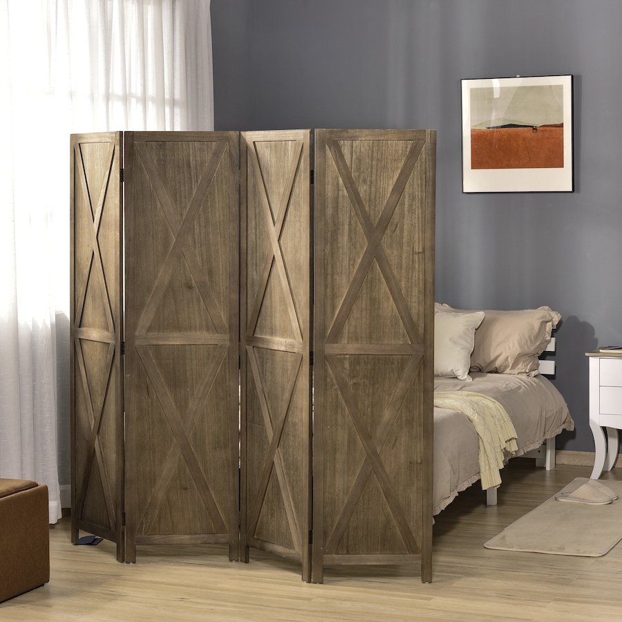 Image 964308_ALTMORE6.jpg, Product 964-308 / Price $129.99, HOMCOM 4-Panel Privacy Screen with Foldable Design Wood Frame White 5.6FT from HOMCOM on TSC.ca's Home & Garden department