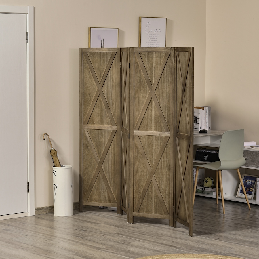 Image 964308_ALTMORE7.jpg, Product 964-308 / Price $129.99, HOMCOM 4-Panel Privacy Screen with Foldable Design Wood Frame White 5.6FT from HOMCOM on TSC.ca's Home & Garden department