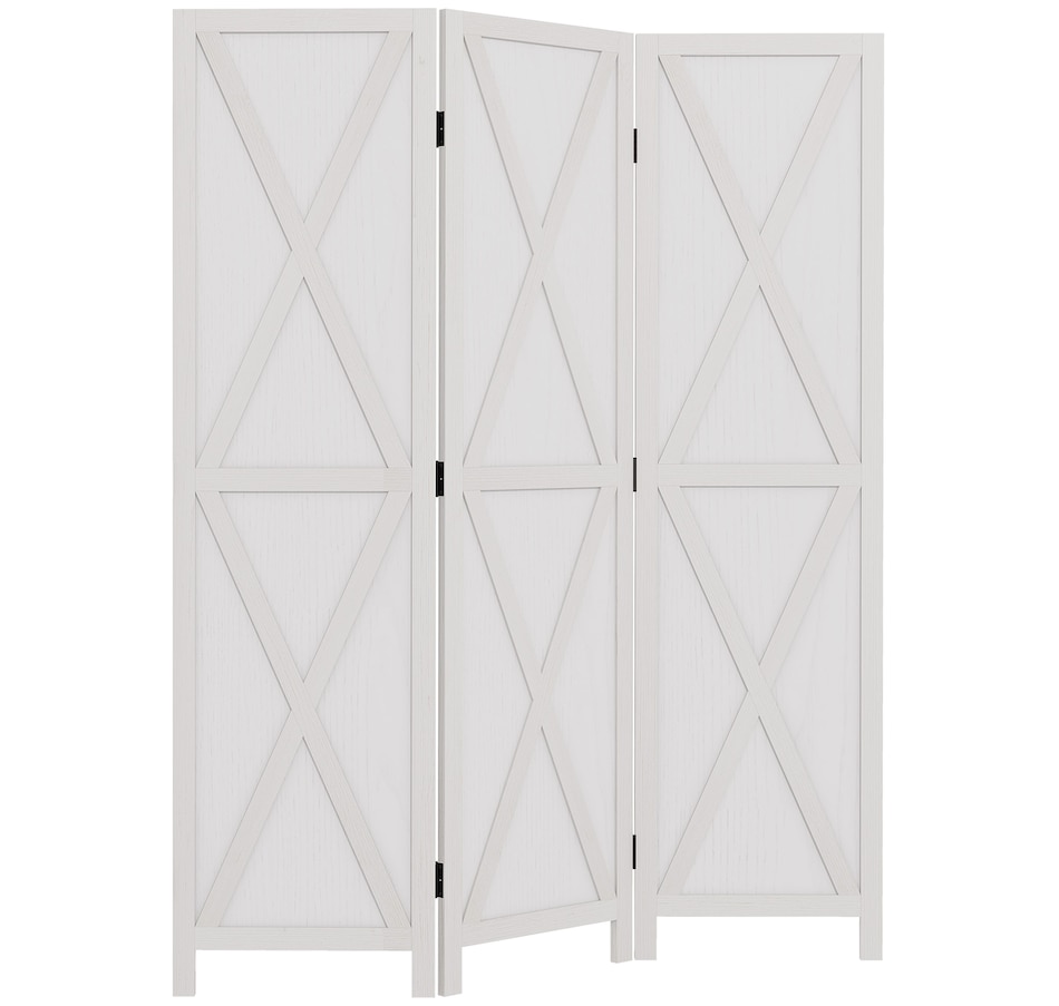 Image 964309.jpg, Product 964-309 / Price $137.99, HOMCOM 3-Panel Privacy Screen with Foldable Design Wood Frame White 5.6FT from HOMCOM on TSC.ca's Home & Garden department
