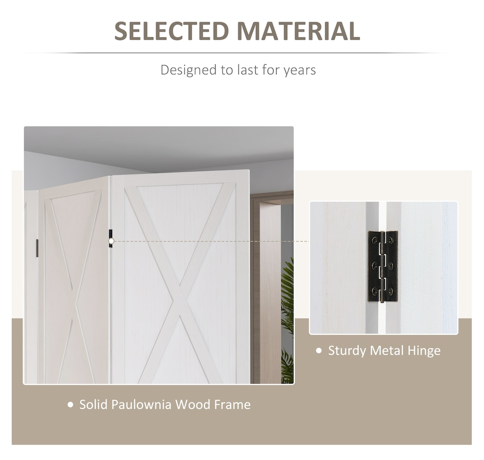 Image 964309_ALTMORE4.jpg, Product 964-309 / Price $137.99, HOMCOM 3-Panel Privacy Screen with Foldable Design Wood Frame White 5.6FT from HOMCOM on TSC.ca's Home & Garden department