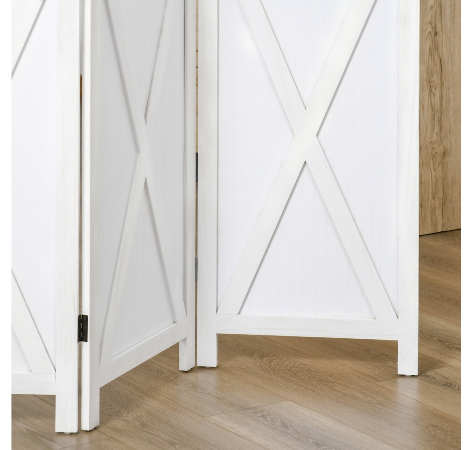 Image 964309_ALTMORE7.jpg, Product 964-309 / Price $137.99, HOMCOM 3-Panel Privacy Screen with Foldable Design Wood Frame White 5.6FT from HOMCOM on TSC.ca's Home & Garden department