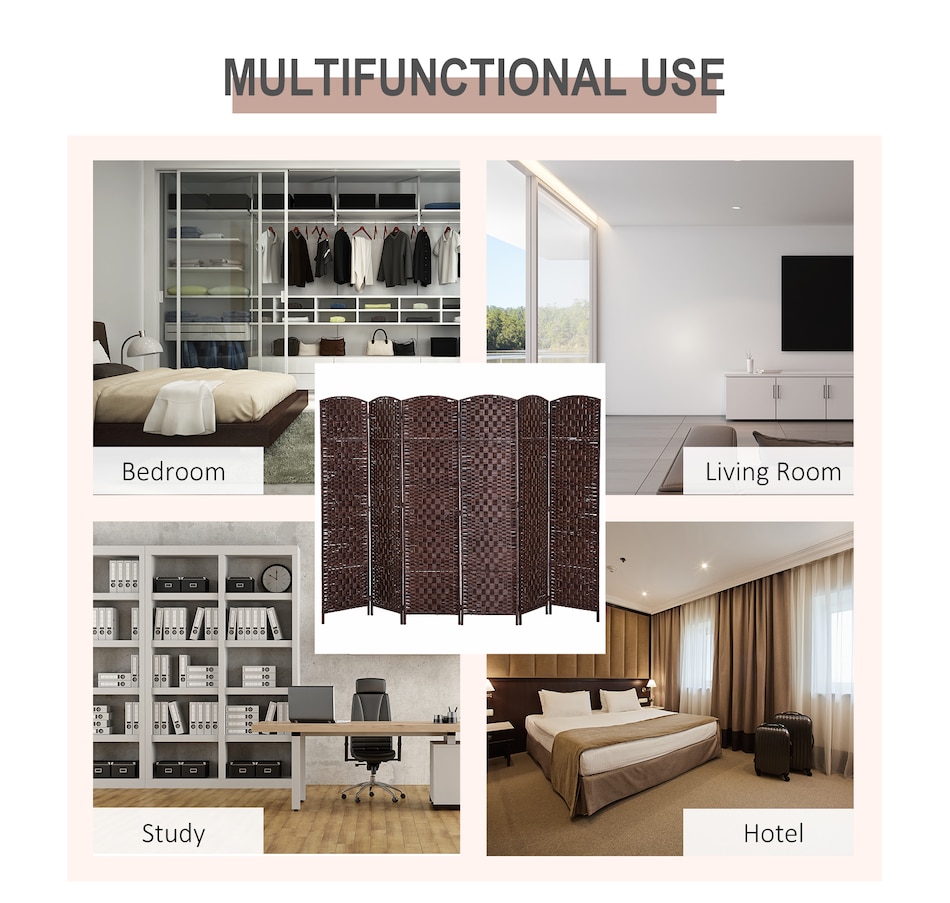 Image 964325_ALTMORE5.jpg, Product 964-325 / Price $129.99 - $149.99, HOMCOM 6 Panel Folding Room Divider Privacy Screen Indoor Home Decoration from HOMCOM on TSC.ca's Home & Garden department