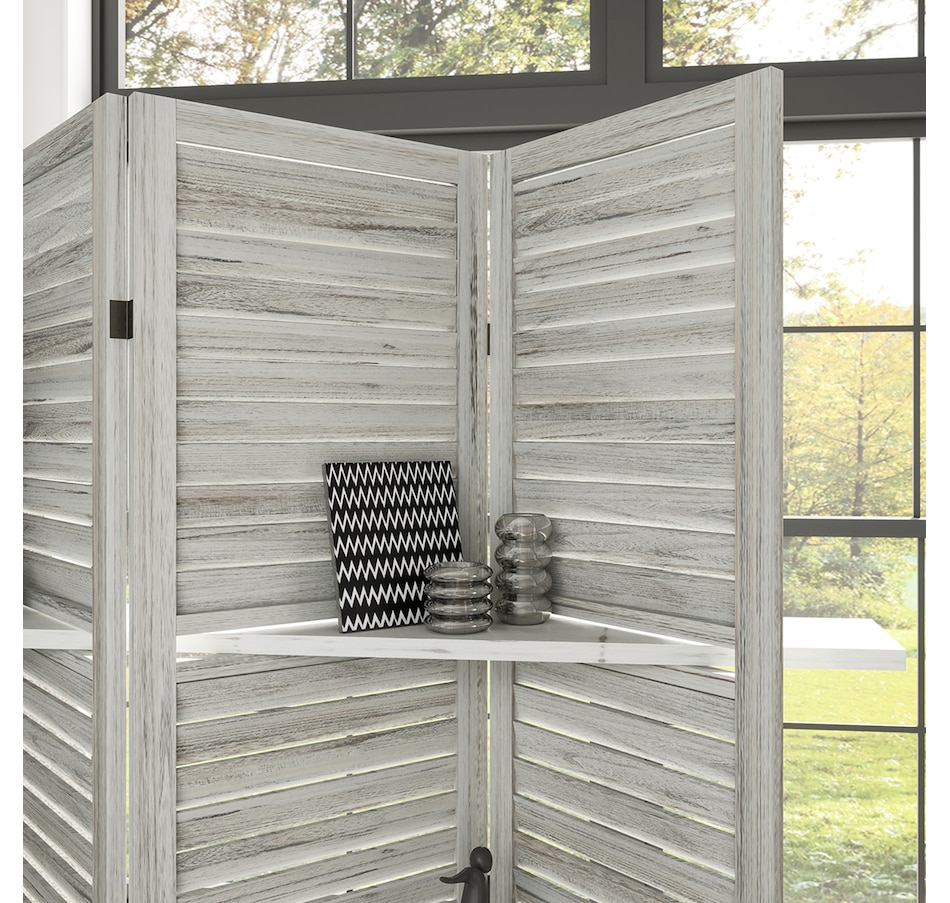 Image 964327_ALTMORE16.jpg, Product 964-327 / Price $162.99 - $169.99, HOMCOM 4-Panel Privacy Screen with Storage Shelf Foldable Design from HOMCOM on TSC.ca's Home & Garden department