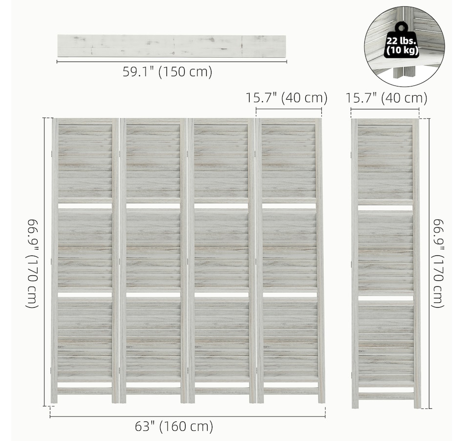 Image 964327_ALTMORE26.jpg, Product 964-327 / Price $162.99 - $169.99, HOMCOM 4-Panel Privacy Screen with Storage Shelf Foldable Design from HOMCOM on TSC.ca's Home & Garden department