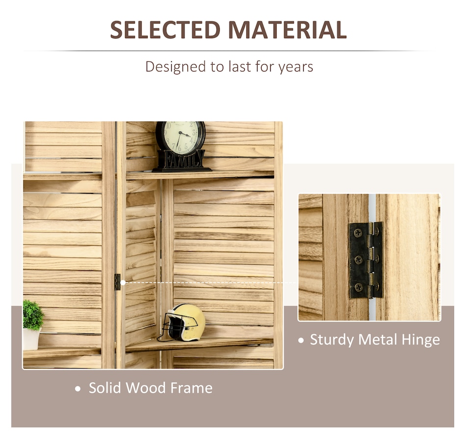 Image 964327_ALTMORE4.jpg, Product 964-327 / Price $162.99 - $169.99, HOMCOM 4-Panel Privacy Screen with Storage Shelf Foldable Design from HOMCOM on TSC.ca's Home & Garden department