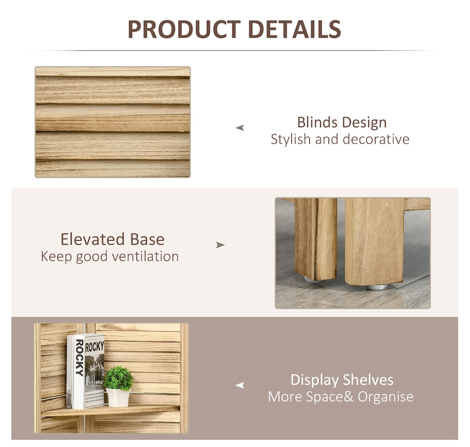 Image 964327_ALTMORE5.jpg, Product 964-327 / Price $162.99 - $169.99, HOMCOM 4-Panel Privacy Screen with Storage Shelf Foldable Design from HOMCOM on TSC.ca's Home & Garden department