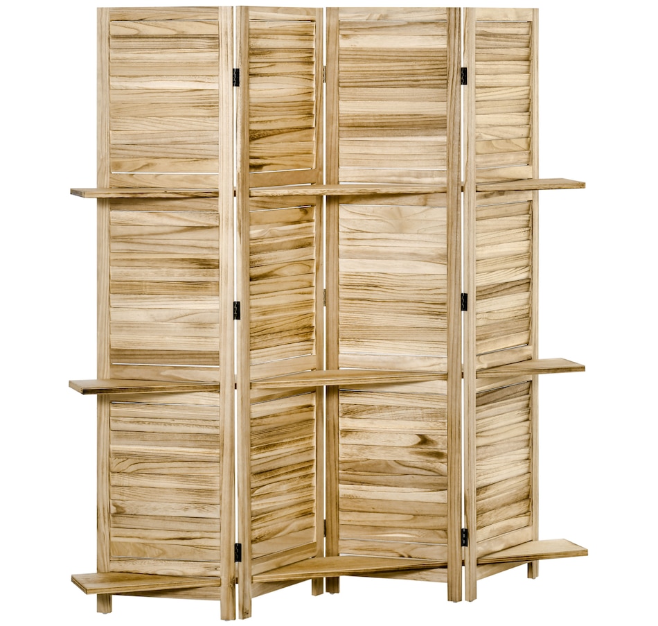 Image 964327_ST01.jpg, Product 964-327 / Price $162.99 - $169.99, HOMCOM 4-Panel Privacy Screen with Storage Shelf Foldable Design from HOMCOM on TSC.ca's Home & Garden department