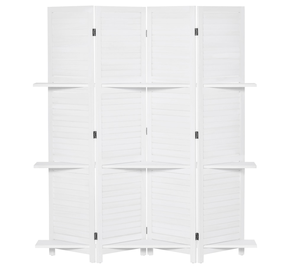 Image 964327_ST02.jpg, Product 964-327 / Price $162.99 - $169.99, HOMCOM 4-Panel Privacy Screen with Storage Shelf Foldable Design from HOMCOM on TSC.ca's Home & Garden department