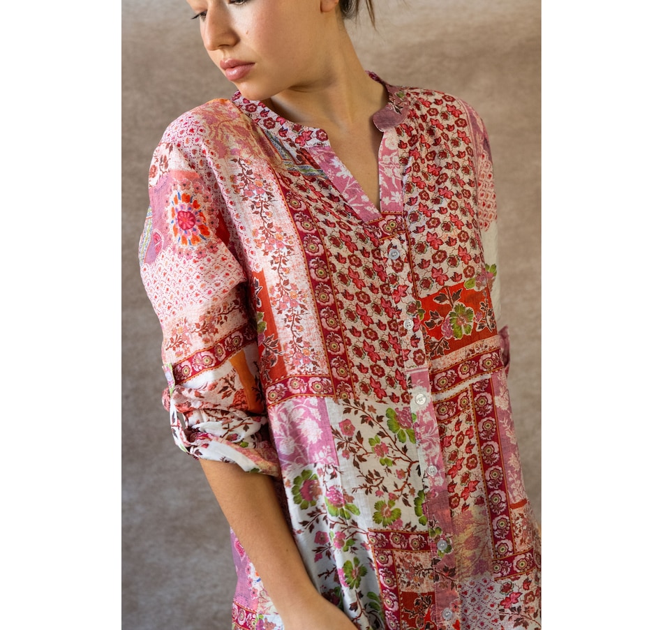 Image 964336_ALTMORE12.jpg, Product 964-336 / Price $34.99, Annick Lara Patchwork Print Boho Tunic Shirt Dress Long Sleeves from ANNICK on TSC.ca's Fashion department
