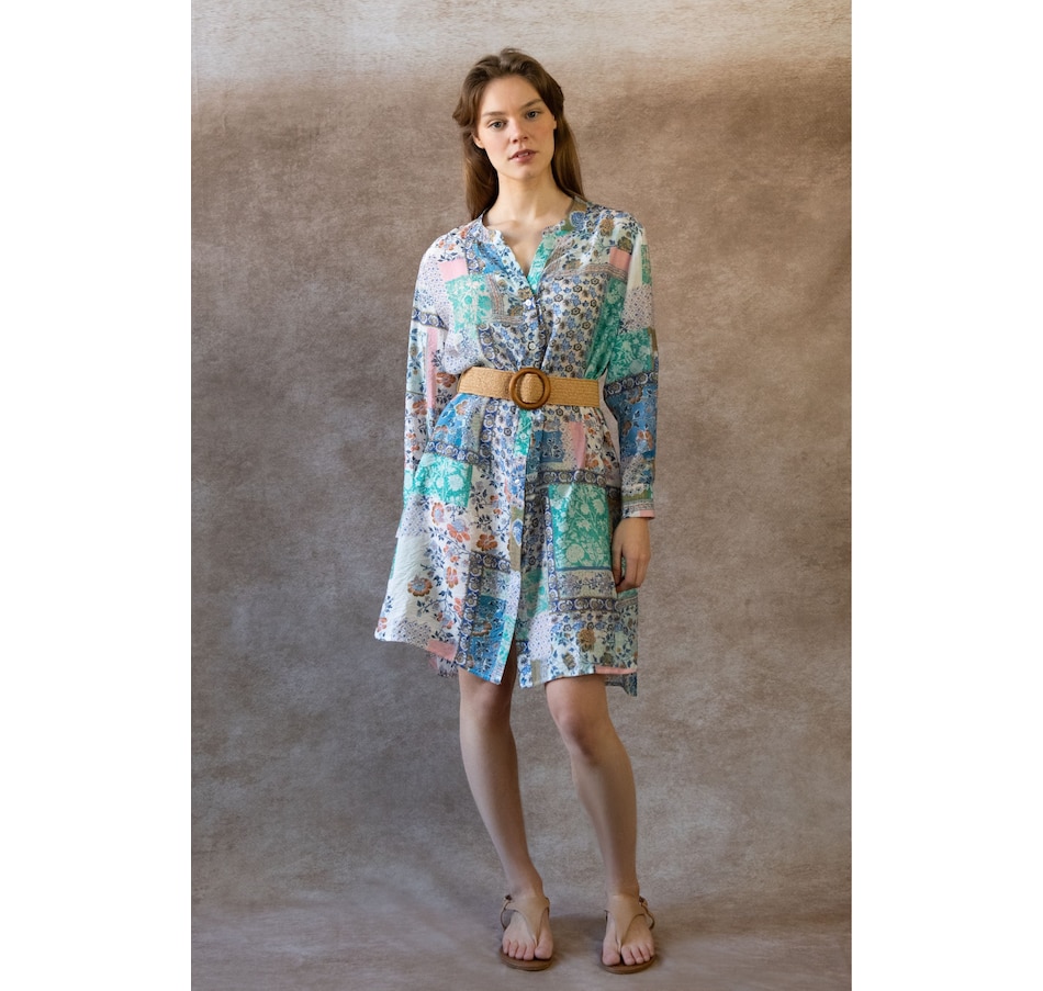 Image 964336_ALTMORE3.jpg, Product 964-336 / Price $34.99, Annick Lara Patchwork Print Boho Tunic Shirt Dress Long Sleeves from ANNICK on TSC.ca's Fashion department