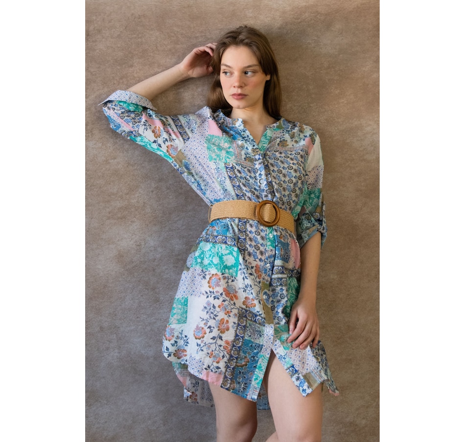 Image 964336_ALTMORE4.jpg, Product 964-336 / Price $34.99, Annick Lara Patchwork Print Boho Tunic Shirt Dress Long Sleeves from ANNICK on TSC.ca's Fashion department